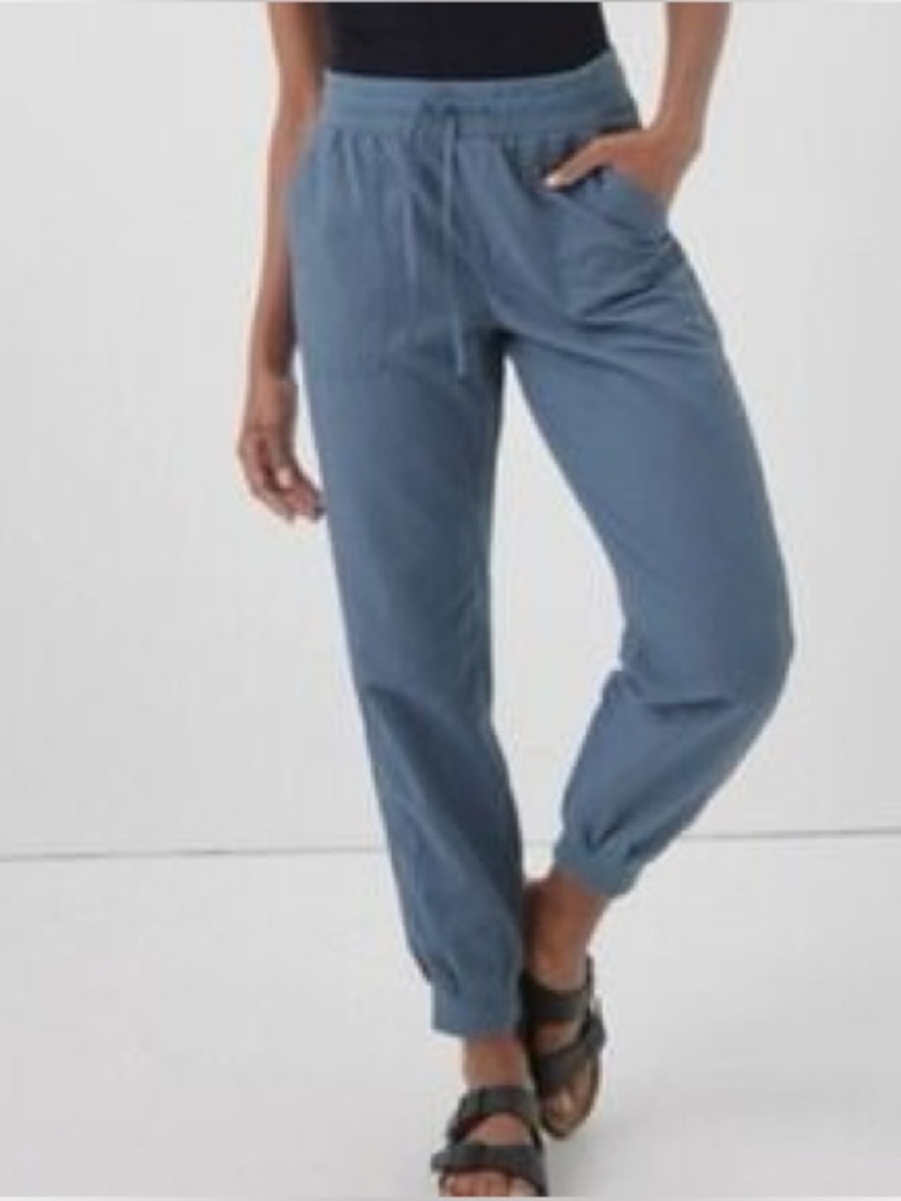 Pact Organic Cotton Linen Blend Joggers Blue Size Medium - Picture 2 of 12